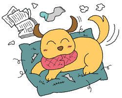 ペットのいたずらイラスト